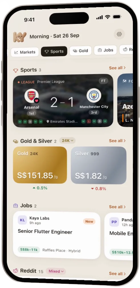 KopiYo sports, gold and silver, and jobs rows