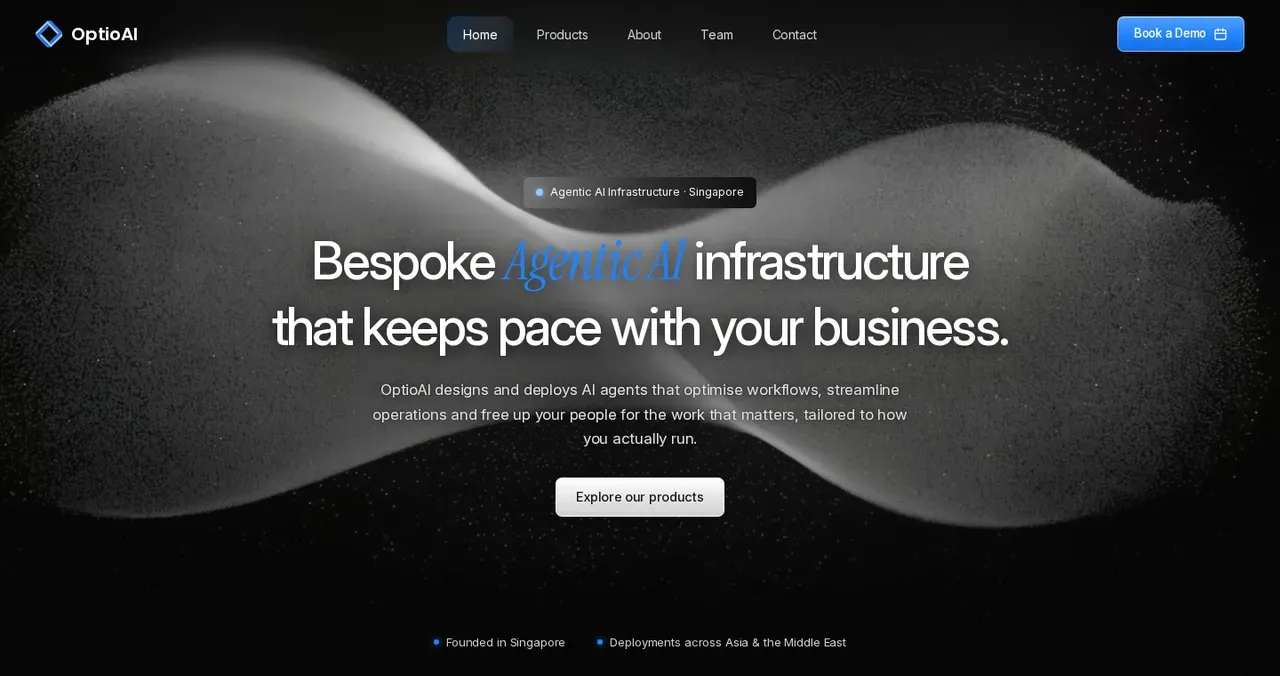 OptioAI home page hero