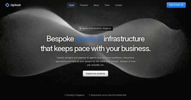 OptioAI home page hero