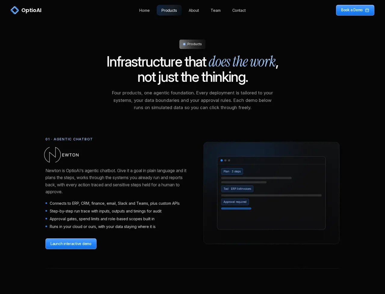 OptioAI products page