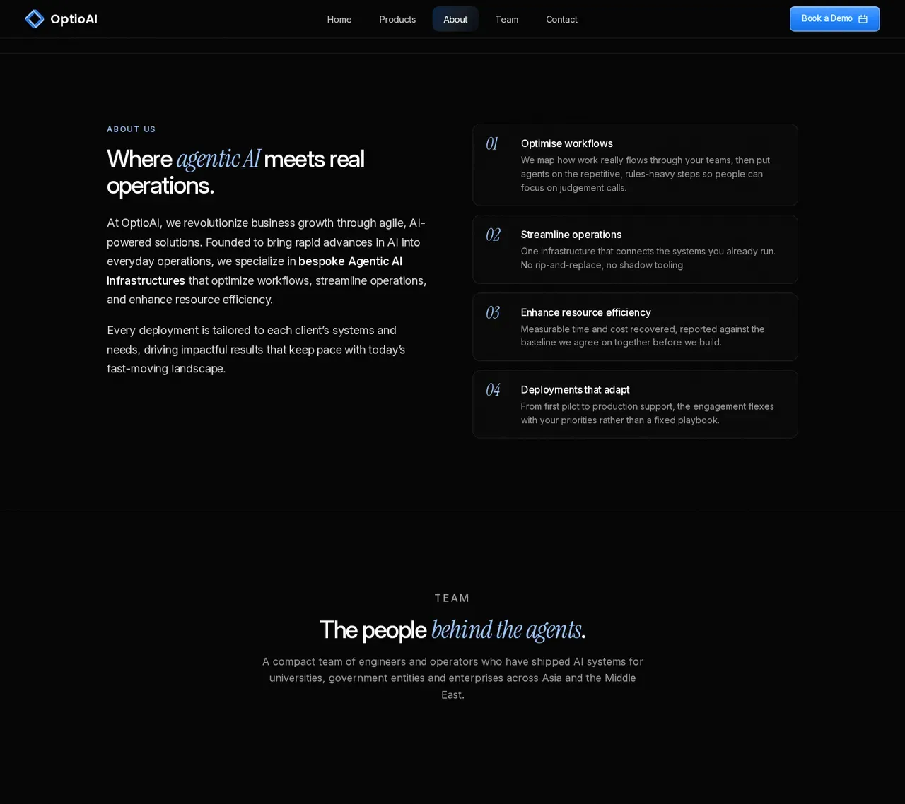 OptioAI about section